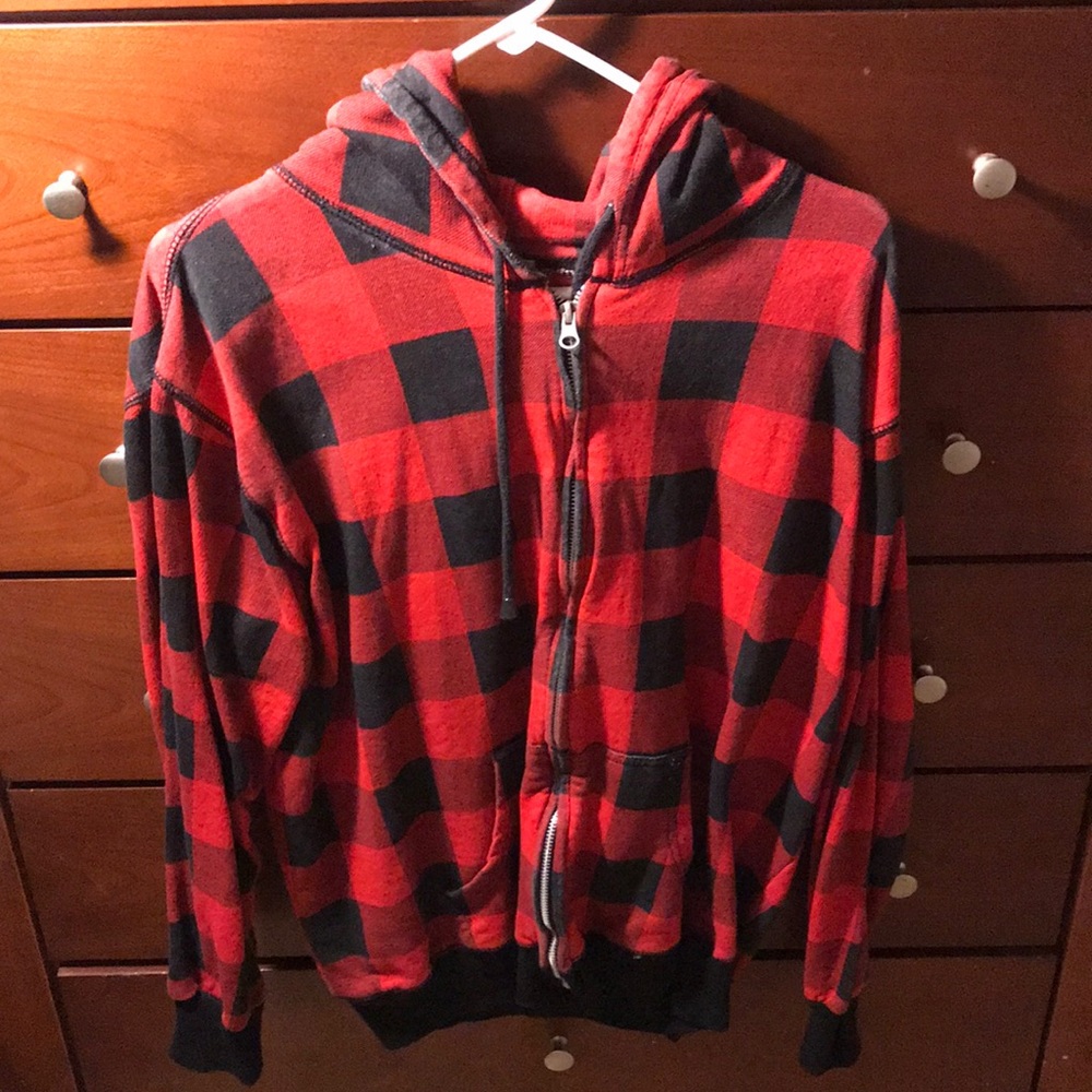 Black And Red Checkered Sweater